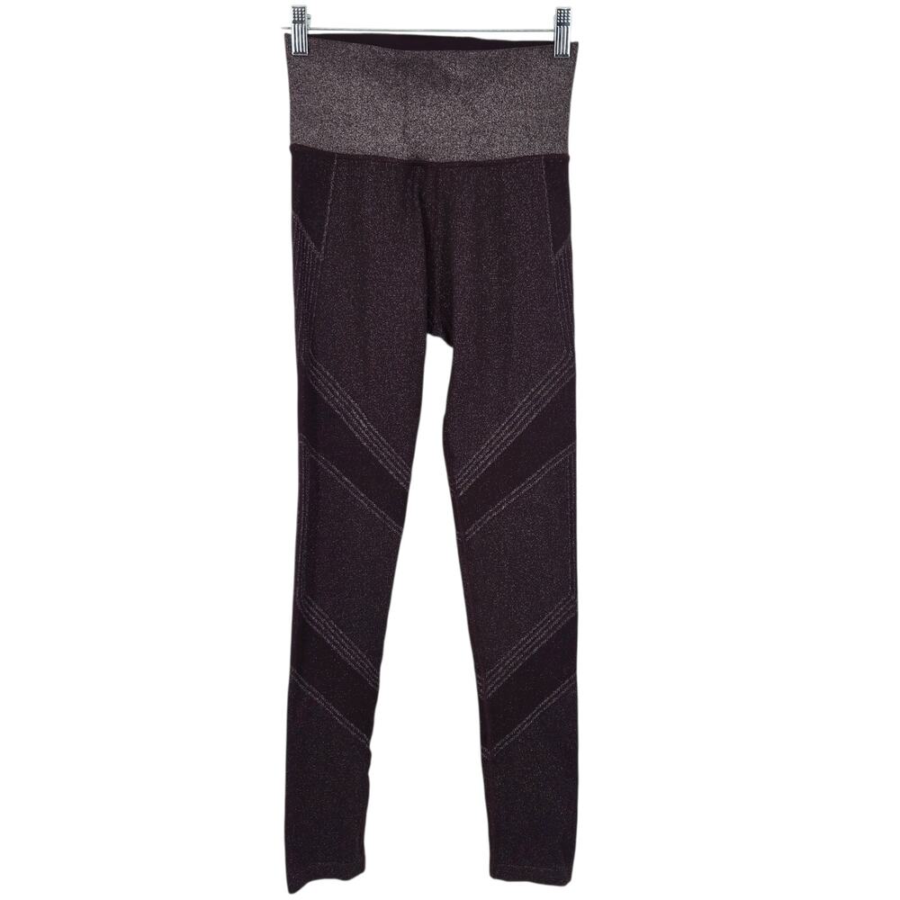 Athleta Metallic Shimmer Purple High Rise Twilight Tight Workout Leggings Size S
